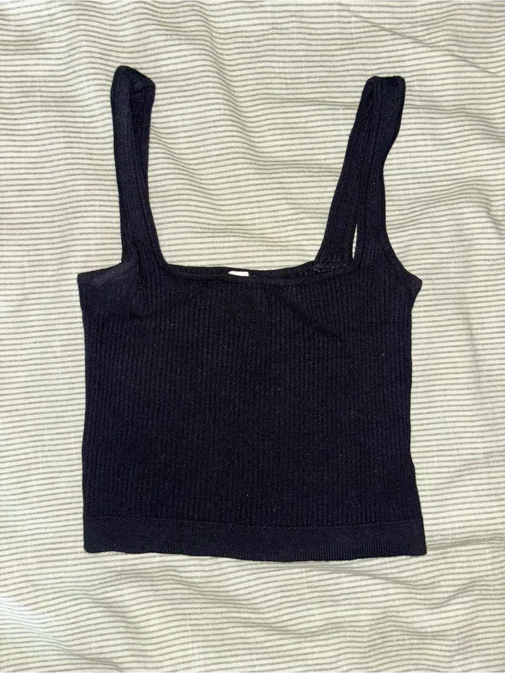 Square neck ribbed/sweater material tank top